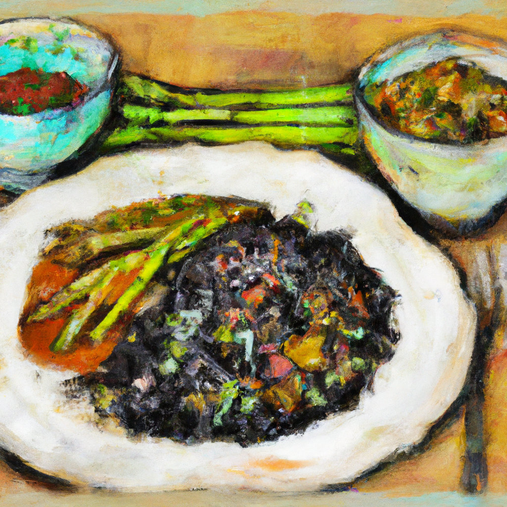 Black Venus Rice, Asparagus and 
Curried Tempeh Salad