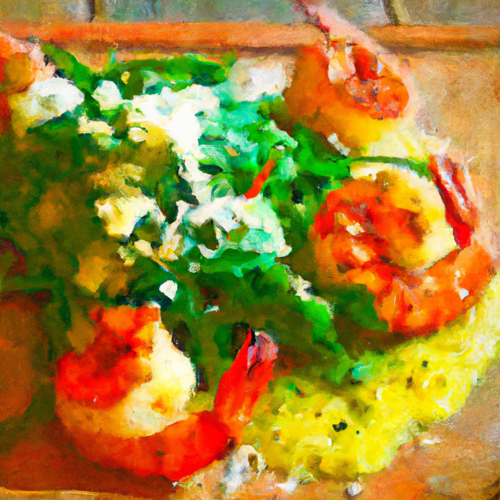 Chimichurri Shrimp over Parmesan Polenta with Dandelion Greens