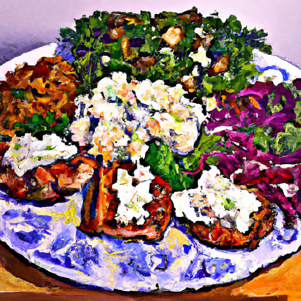 Dill & Garlic Butter Pork Cutlets
with Warm Red Cabbage, Almond & Feta Salad