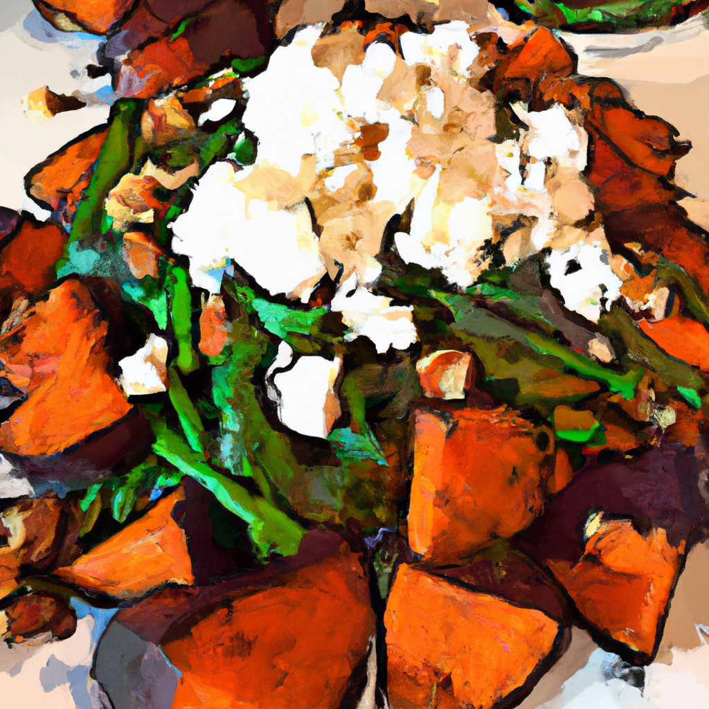 Dill Roasted Sweet Potatoes and Warm Spinach Salad