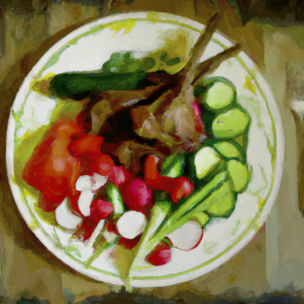 Lamb with Tomato, Radish and Cucumber Salad
