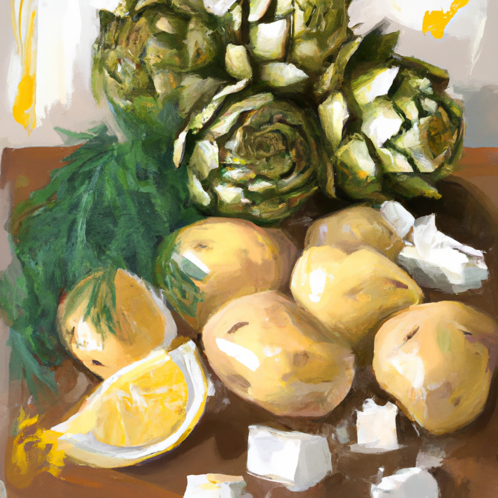 Lemony Artichokes, Potatoes and Dill