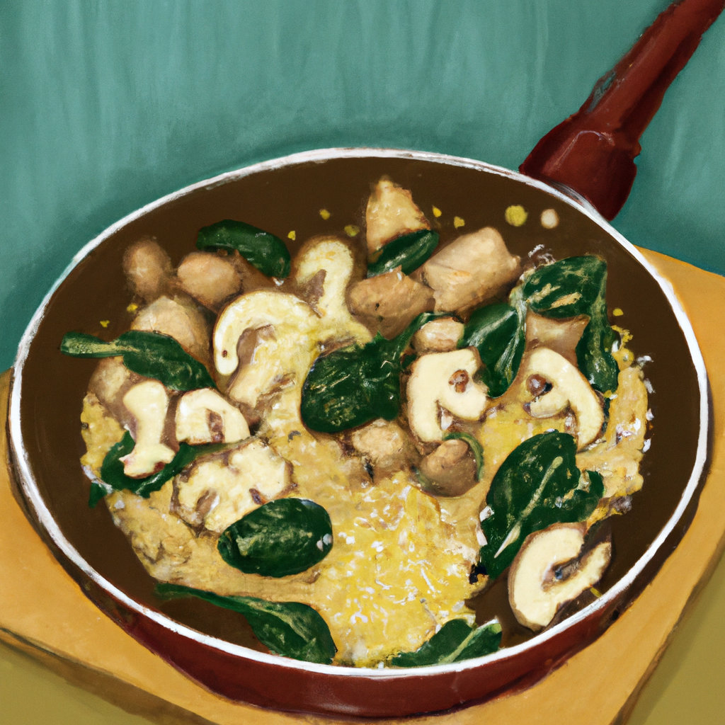 One-Pot Chicken, Quinoa, Mushrooms, and Spinach Recipe