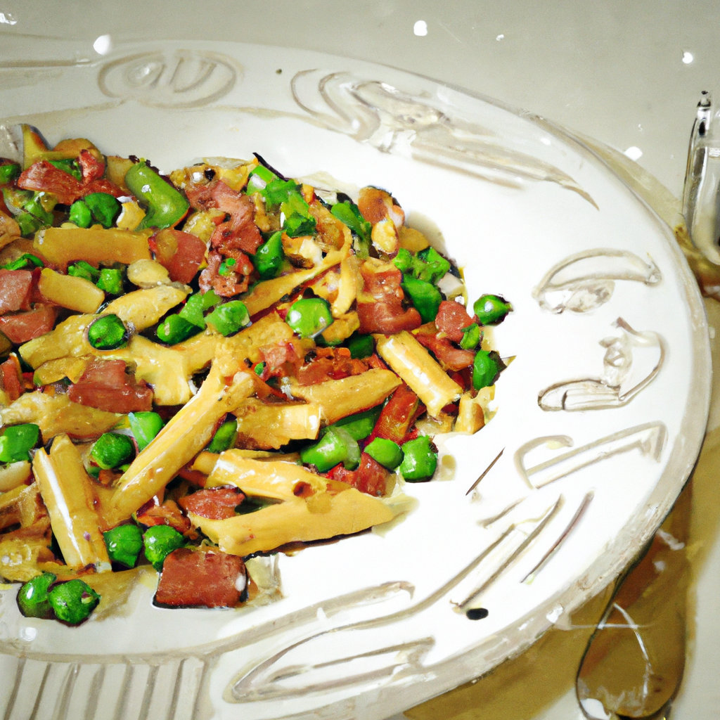 Penne Pasta with Peas and Bacon