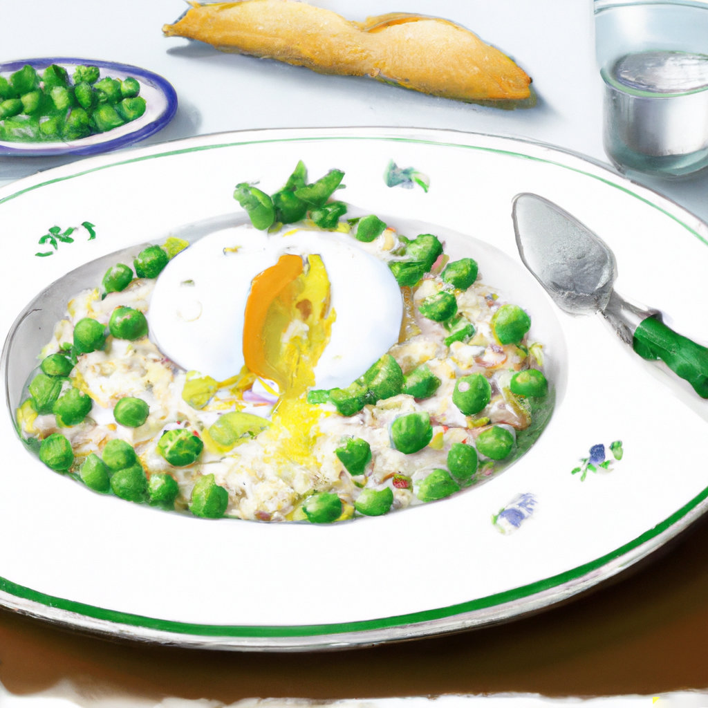 Risotto with Green Peas, Herbs, and a 6-Minute Egg