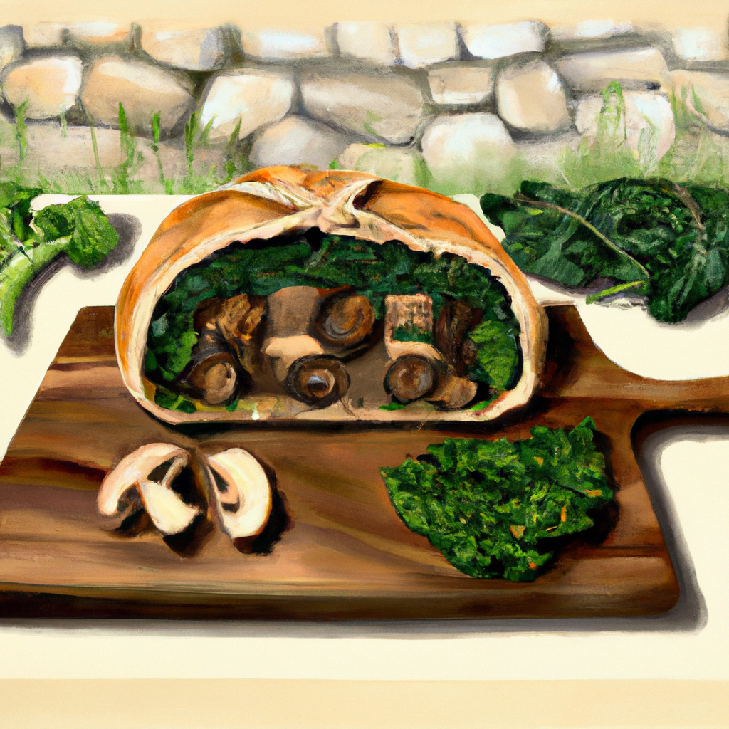 Vegetarian Wellington with Seitan, Roasted Mushroom & Kale Recipe