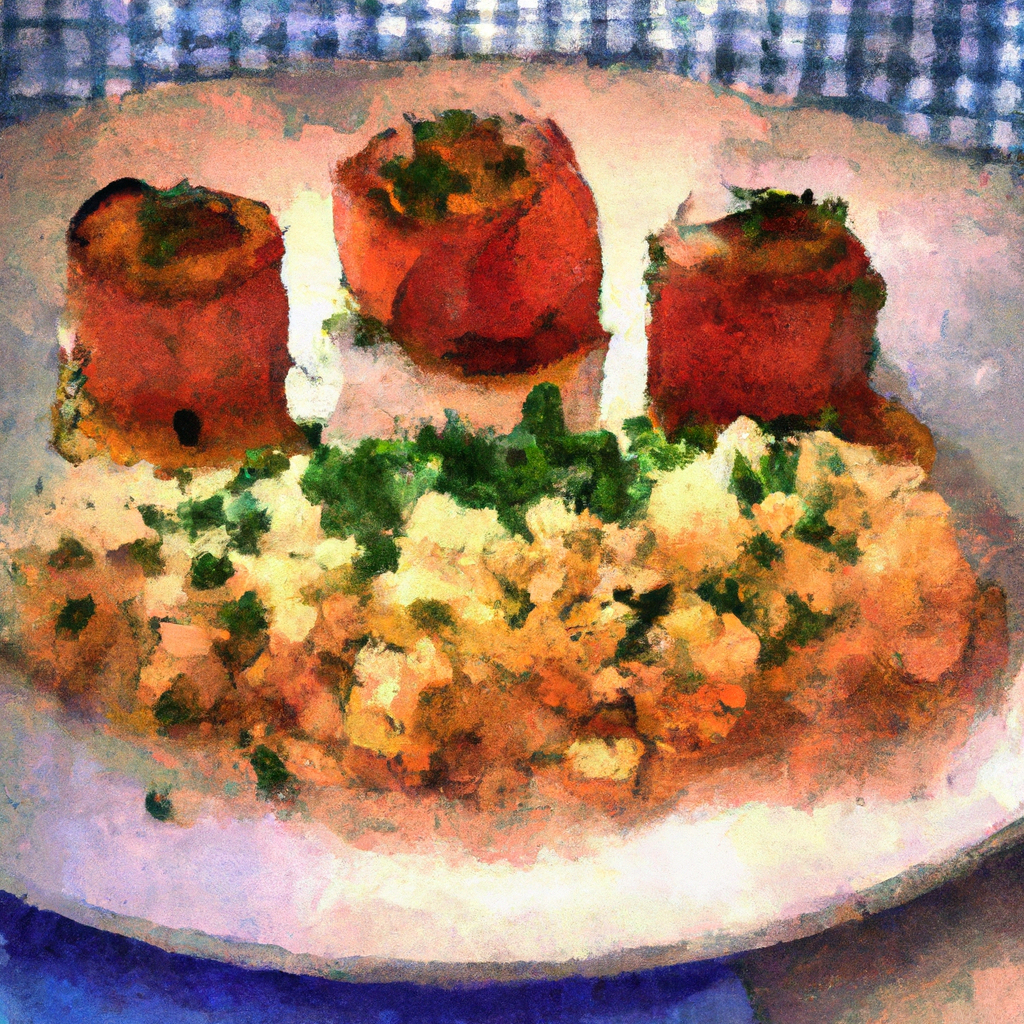 Bacon Wrapped Scallops with Brazilian Carrot Rice