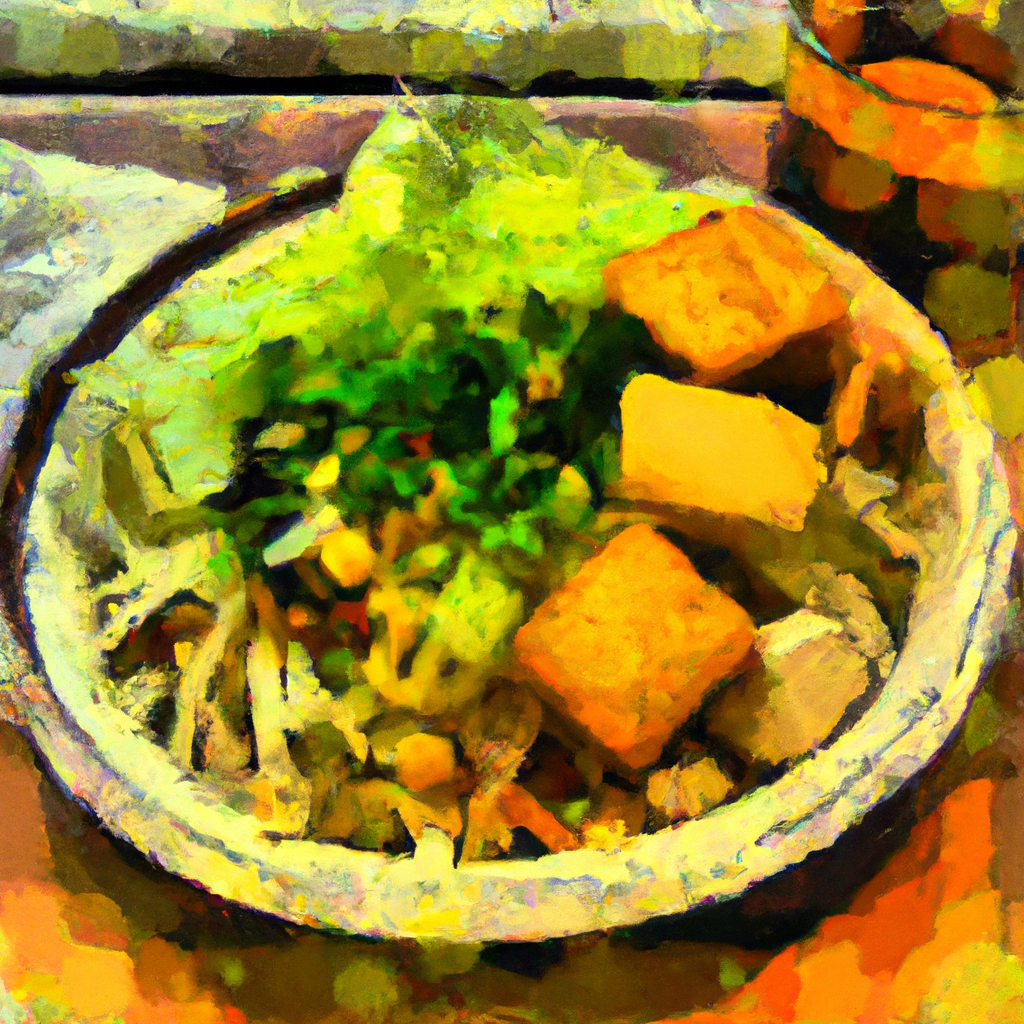 Cabbage Salad with Crispy Tofu