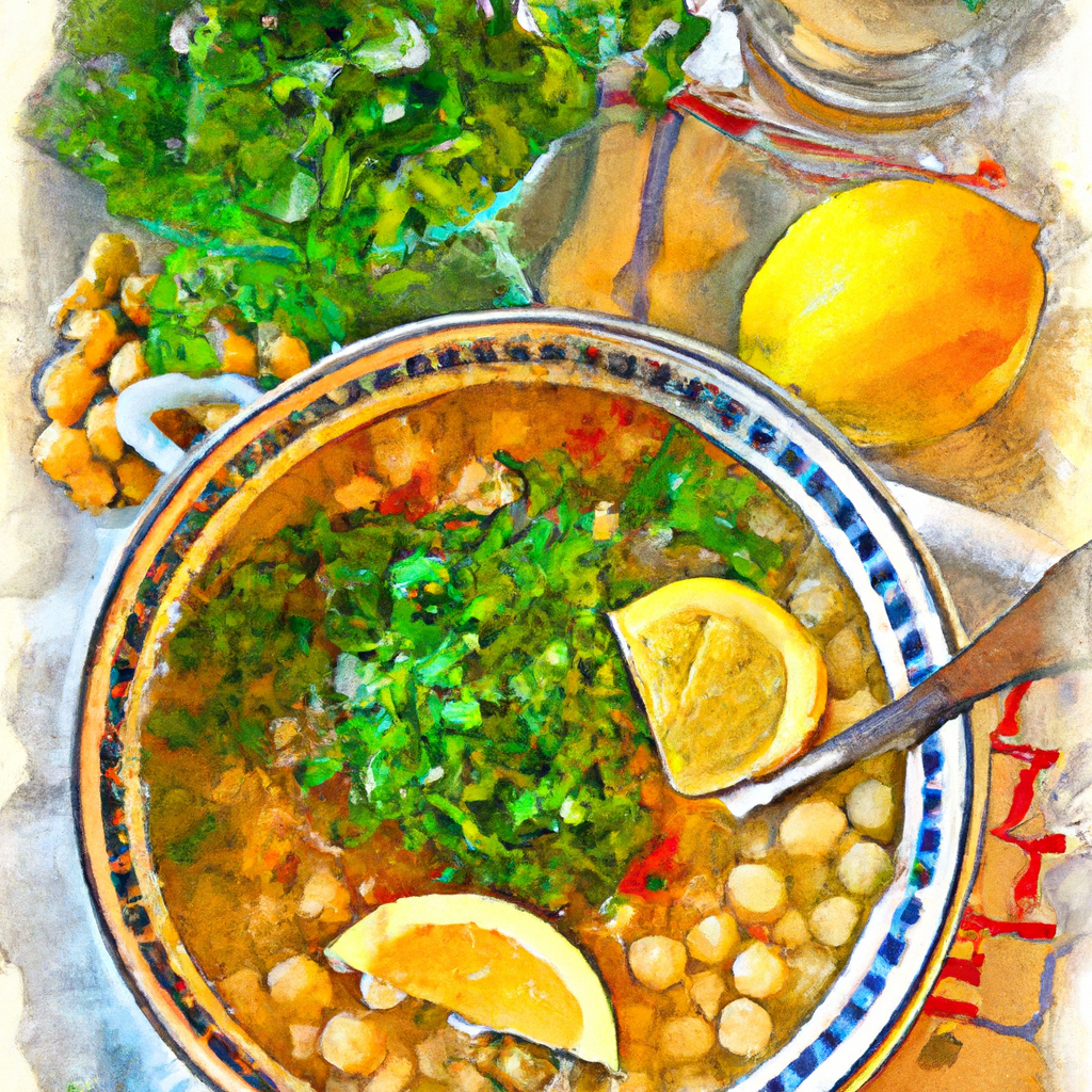 Chickpea Noodle Soup with Parsley and Lemon