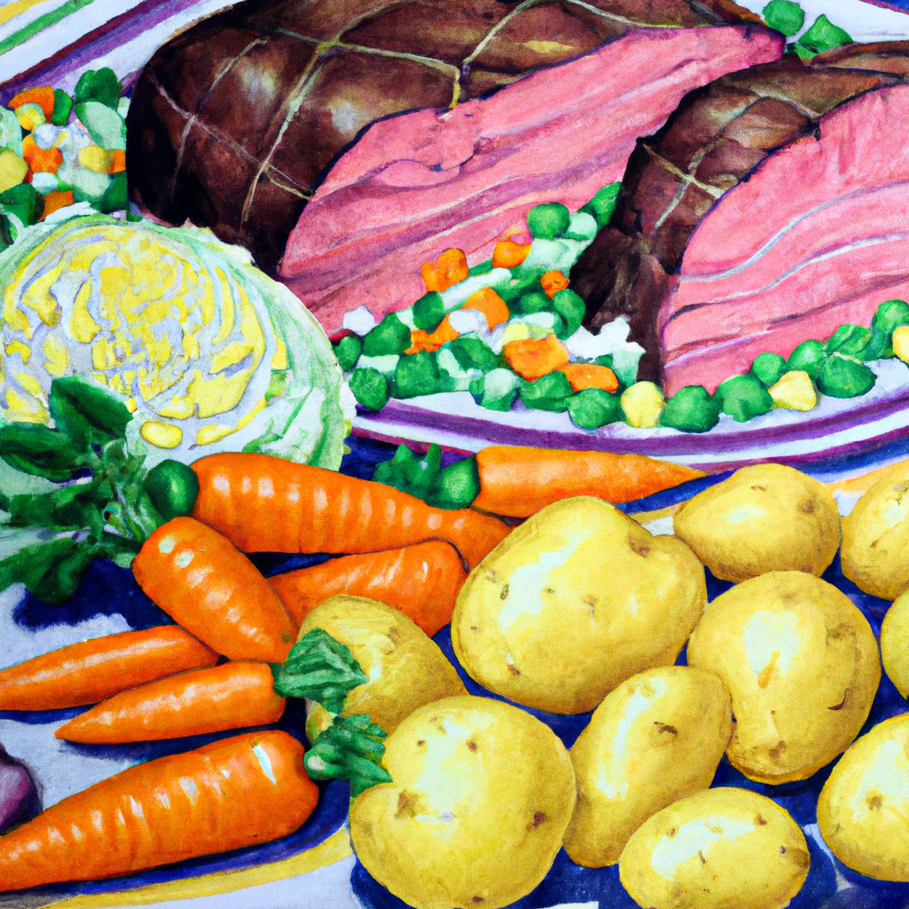 Corned Beef with Vegetables and Mustard-Dill Sauce