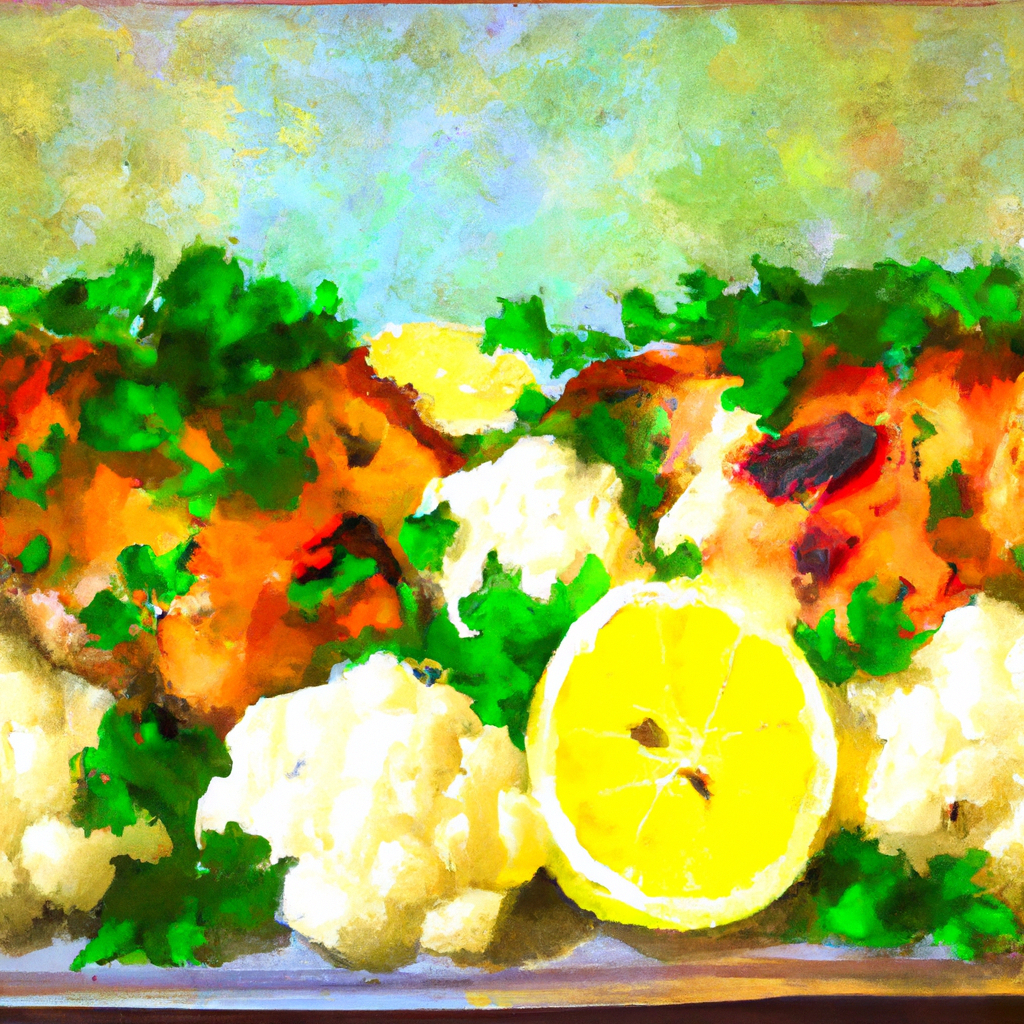 baked greek chicken thighs with cauliflower