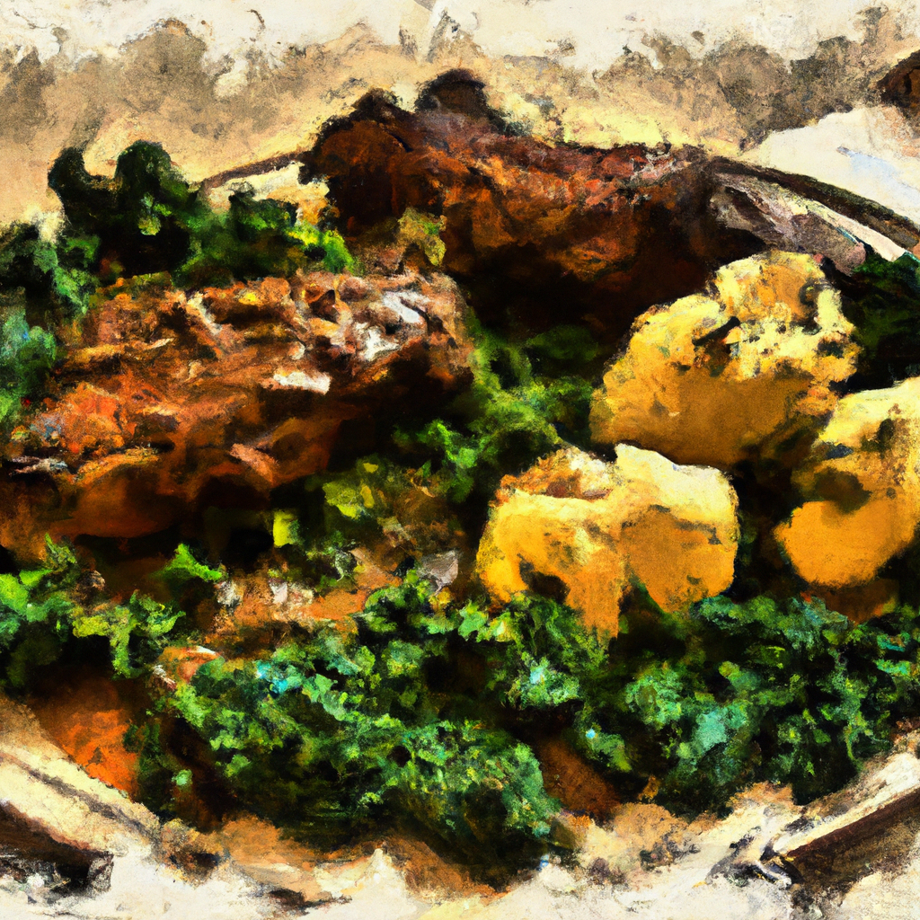 Herb Braised Lamb and Kale over Garlicky Potatoes