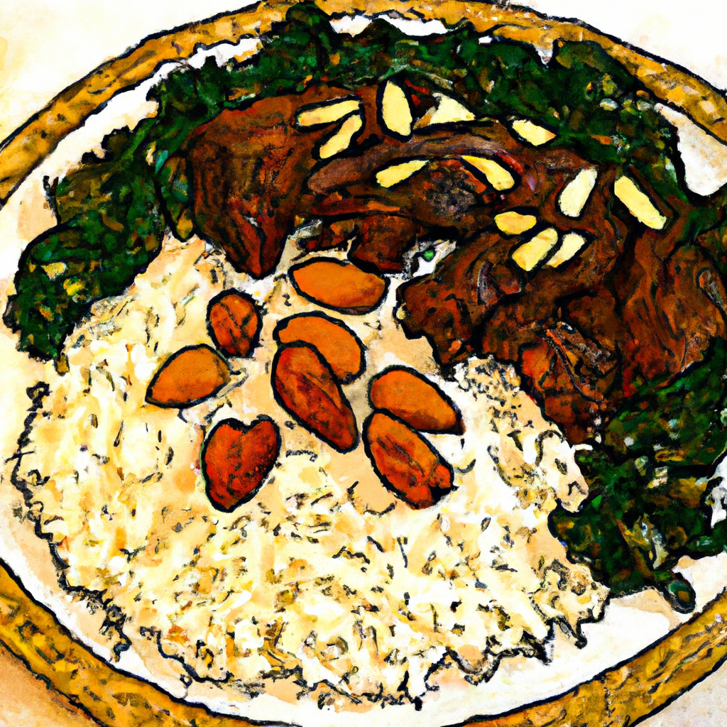 ouzi lamb with sauteed kale