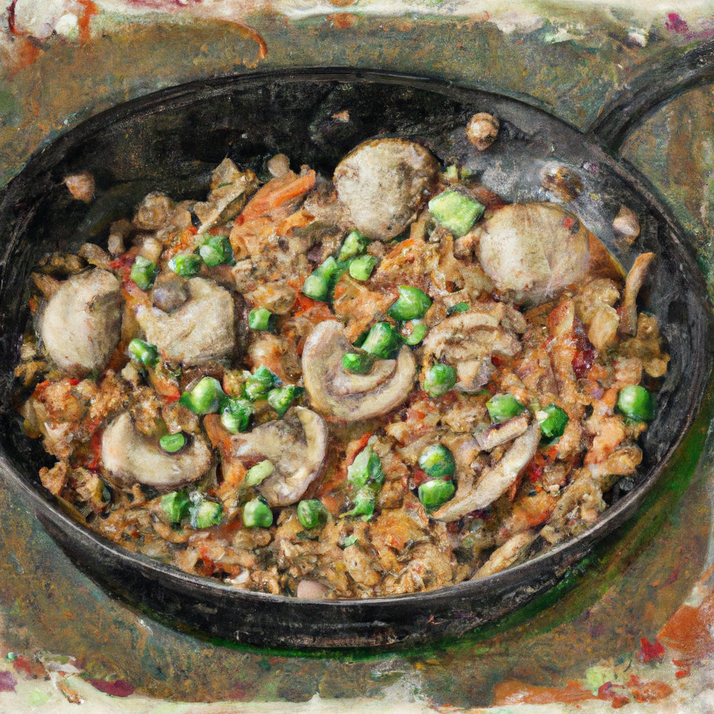 One-Pan Farro with Mushrooms and Peas