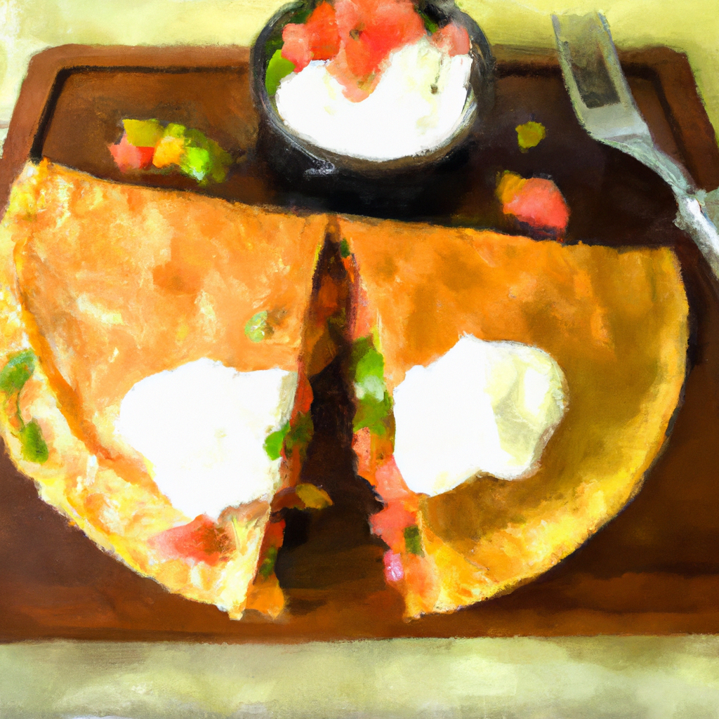 bacon and kale quesadilla with pico de gallo