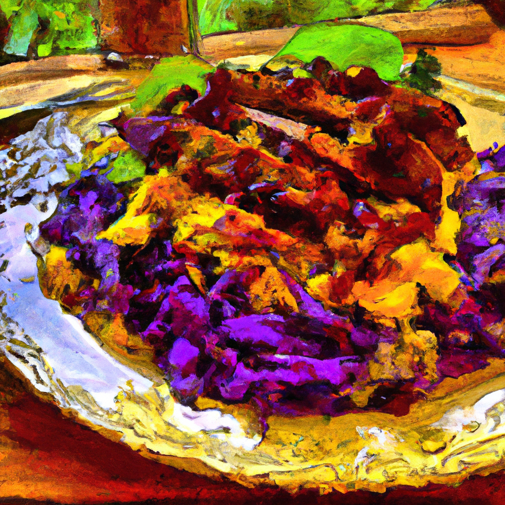 Red Cabbage Salad with Curried Seitan over polenta