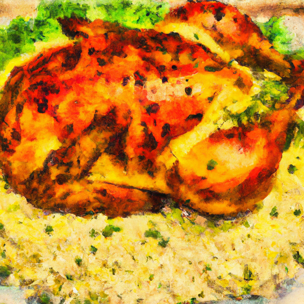 Easy Oven Roast Chicken with Italian Rice